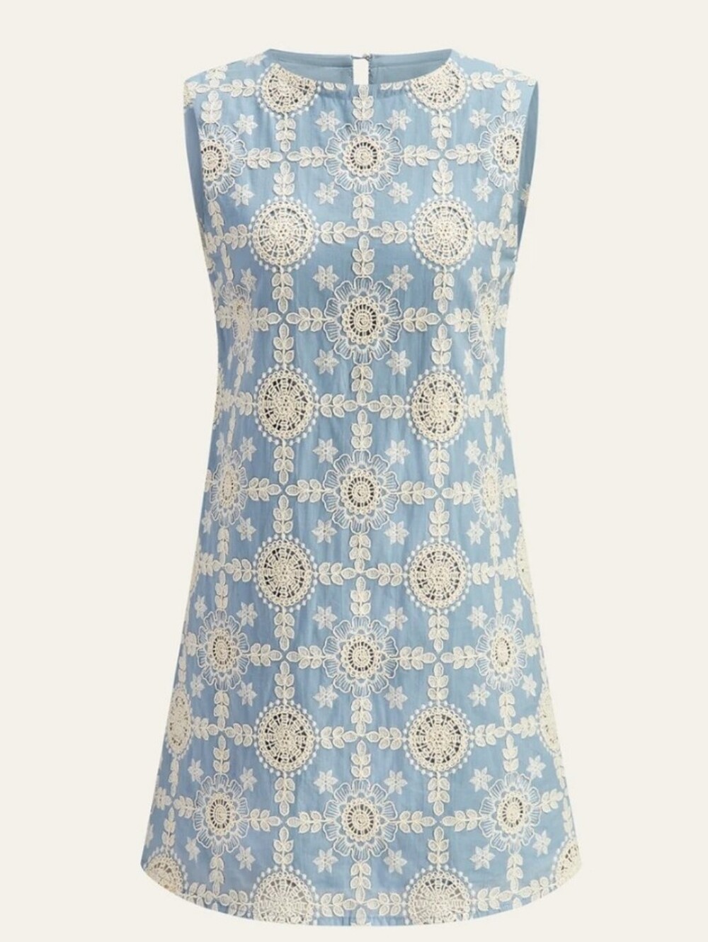 Embroidered Cotton Sleeveless Dress - Picture 4 of 9